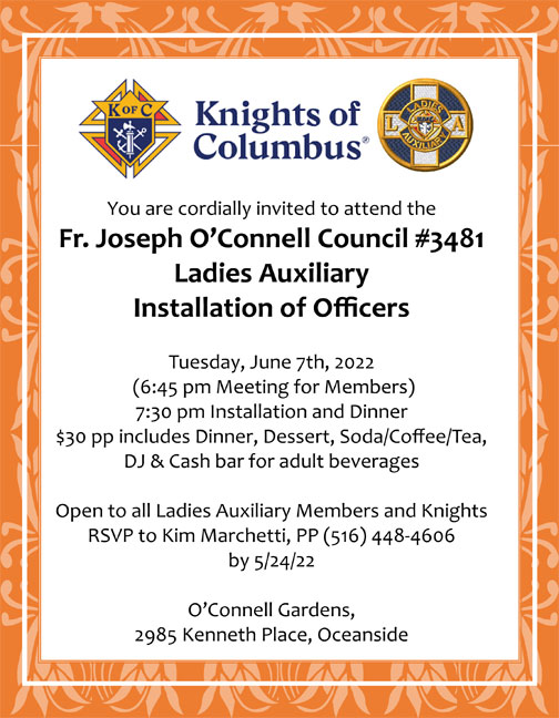 Ladies Auxiliary Installation of Officers